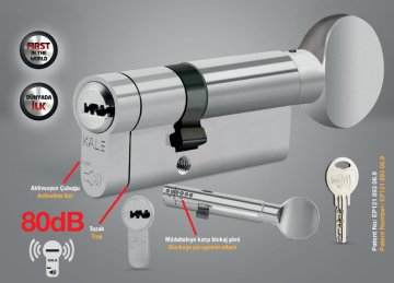 Kale Alarmlı Sistem Mandallı Silindir Saten 76 mm - 164ASM00001