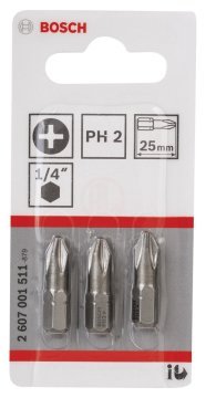 Bosch Vidalama Ucu Extra Hard PH2x25 mm (3 Adet) - 2607001511