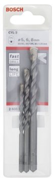 Bosch Beton Matkap Ucu CYL-3 Silver Percussion Set (3 Parça 5-6-8 mm) - 2608597709