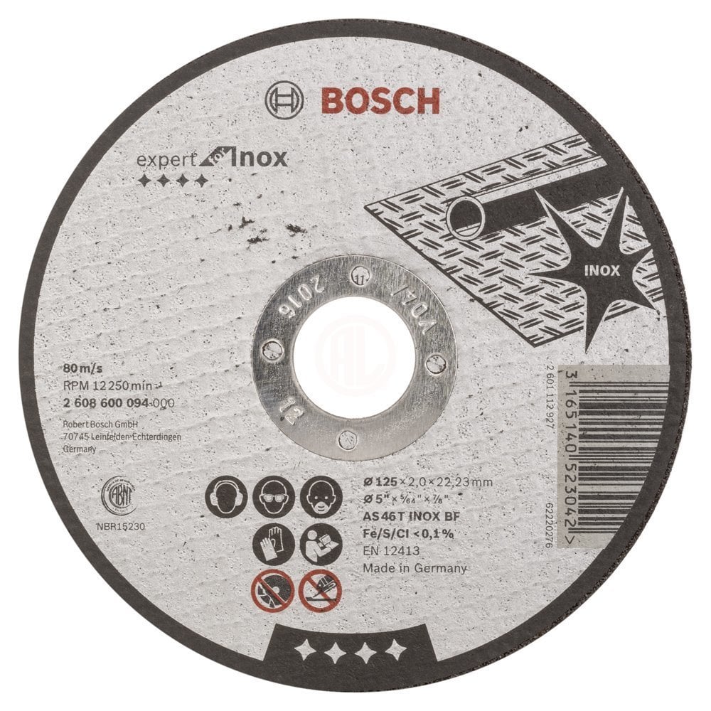Bosch Paslanmaz Çelik Kesme Diski Expert For Inox Düz 125x22,23x2,0 mm (AS 46 T INOX BF) - 2608600094