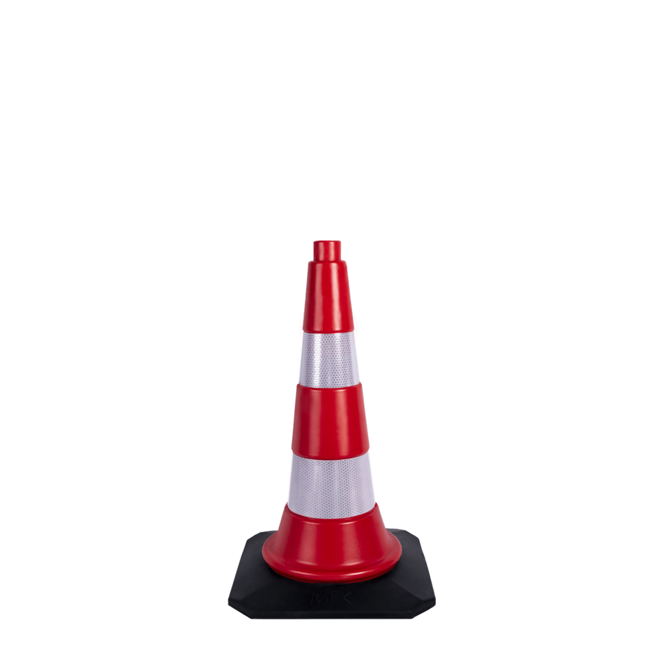 MFK Plastik Trafik ve Reklam Konisi 50 Cm Kırmızı Kauçuk Tabanlı - MFK3550