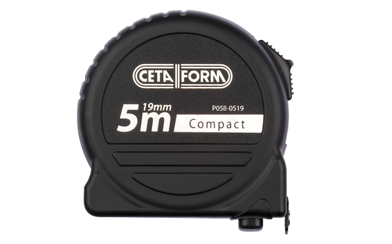 Ceta Form Compact Şerit Metre (Siyah Kasa Mıknatıslı) 5 M X 19 Mm