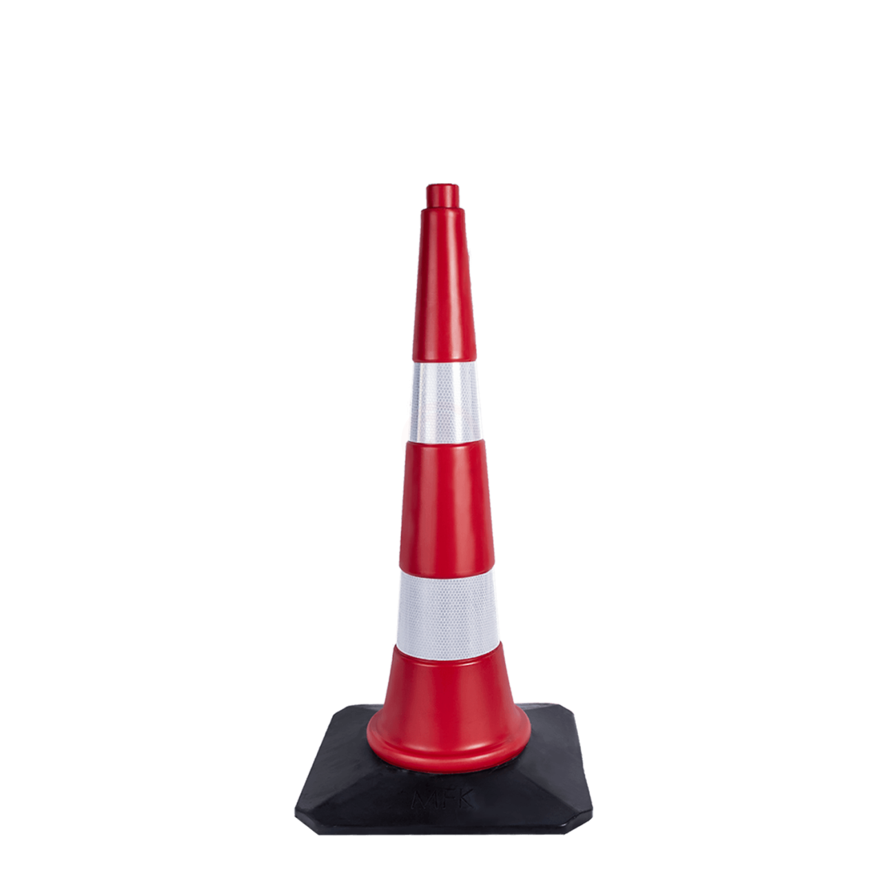 MFK Plastik Trafik ve Reklam Konisi 75 Cm Kırmızı Kauçuk Tabanlı - MFK3575
