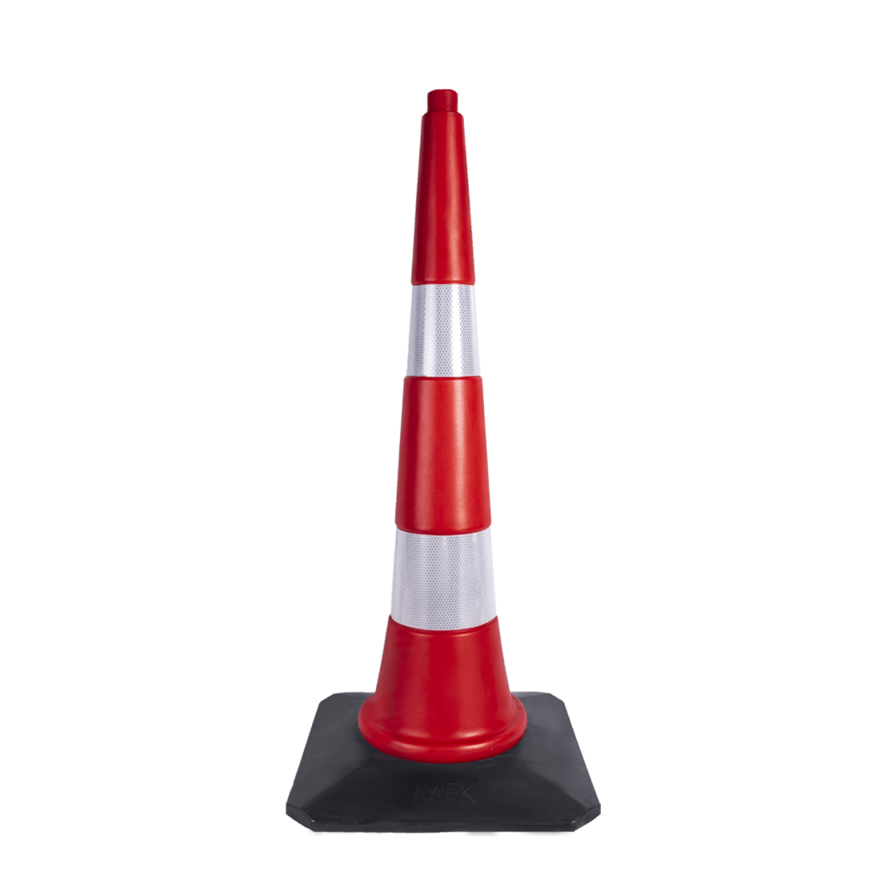 MFK Plastik Trafik ve Reklam Konisi 90 Cm Kırmızı Kauçuk Tabanlı - MFK3590