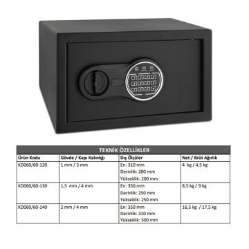 Kale Elektronik Kasa - KD060/60-120