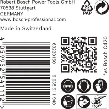 Bosch Ağ Zımpara Expert M480 115x230 mm 220 Kum (50 Adet) - 2608900773