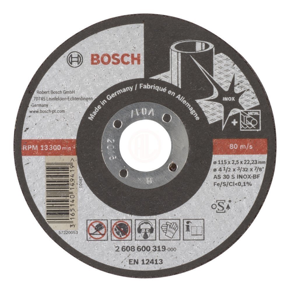 Bosch Paslanmaz Çelik Kesme Diski Expert For Inox Düz 115x22,23x2,5 mm (AS 30 S INOX BF) - 2608600319