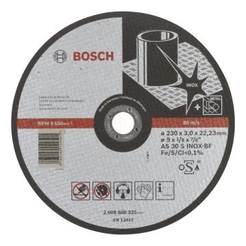 Bosch Paslanmaz Çelik Kesme Diski Expert For Inox Düz 230x22,23x3,0 mm (AS 30 S INOX BF) - 2608600325