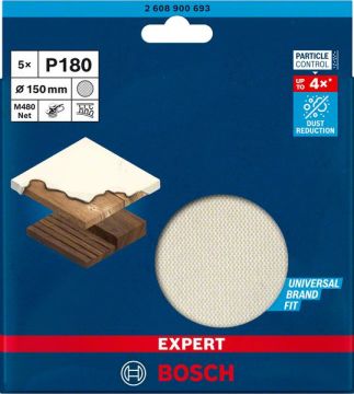Bosch Ağ Zımpara Expert M480 Ø150 mm 180 Kum (5 Adet) - 2608900693