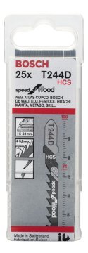 Bosch Dekupaj Testere Bıçağı Speed For Wood T 244 D 100 mm (25 Adet) - 2608633626