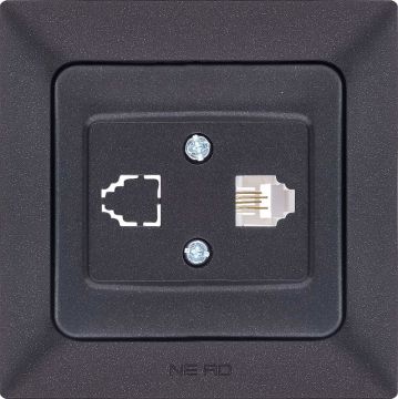 Ne-Ad Aras Metalik İletişim Grubu / Tekli Numeris Telefon Prizi (CAT3) Siyah (Çerçevesiz) - 93-24-11-1