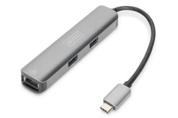 Assmann Digitus Usb Tip C Docking Station, 5 Port (Usb-C™ Dock, 5 Port) 1 X Hdmı Port (Uhd Çözünürlük, 4K/30 Hz) 1 X Usb-C™ Port (Notebook Bağlamak İçin) 3 X Usb 3.0 Port 1 X 10/100/1000 Port Alüminyum Gümüş Renk
