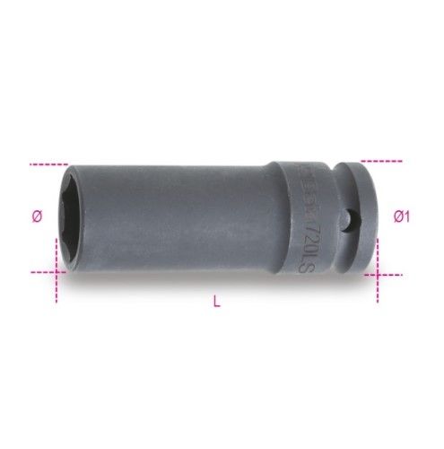 Beta Uzun İnce Tip 1/2 İnç Havalı Lokma 720LS 19 mm