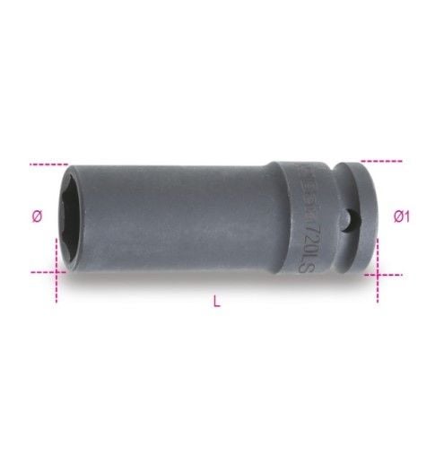 Beta Uzun İnce Tip 1/2 İnç Havalı Lokma 720LS 21 mm