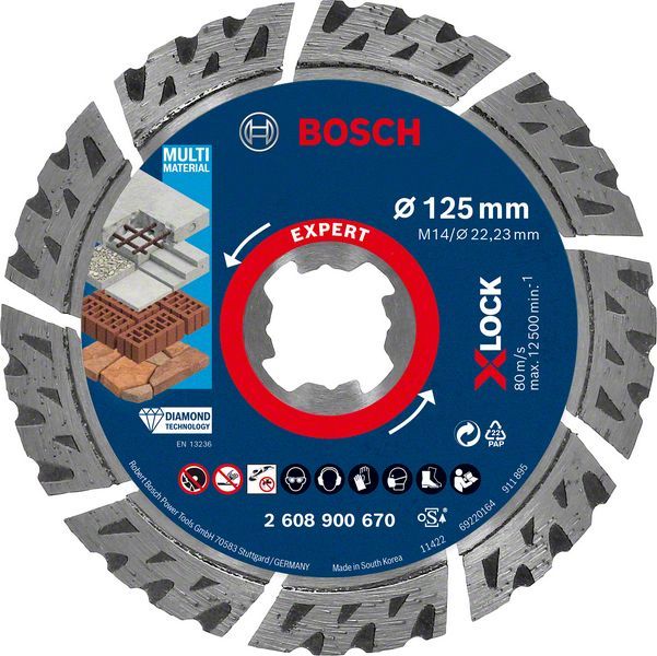 Bosch X-Lock Elmas Kesme Diski Expert BFUniversa 125 mm - 2608900670