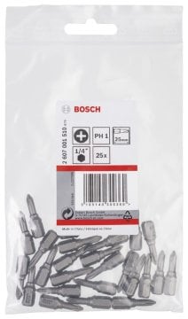 Bosch Vidalama Ucu Extra Hard PH1x25 mm (25 Adet) - 2607001510