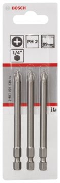 Bosch Vidalama Ucu Extra Hard PH2x89 mm (3 Adet) - 2607001535