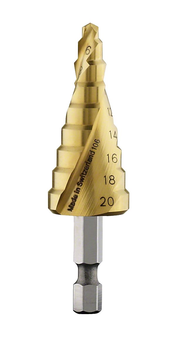 Bosch Spiral Kanallı HSS-TiN 9 Kademeli Matkap Ucu Altıgen Şaft Ø4-20 mm - 2608587433