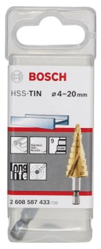 Bosch Spiral Kanallı HSS-TiN 9 Kademeli Matkap Ucu Altıgen Şaft Ø4-20 mm - 2608587433