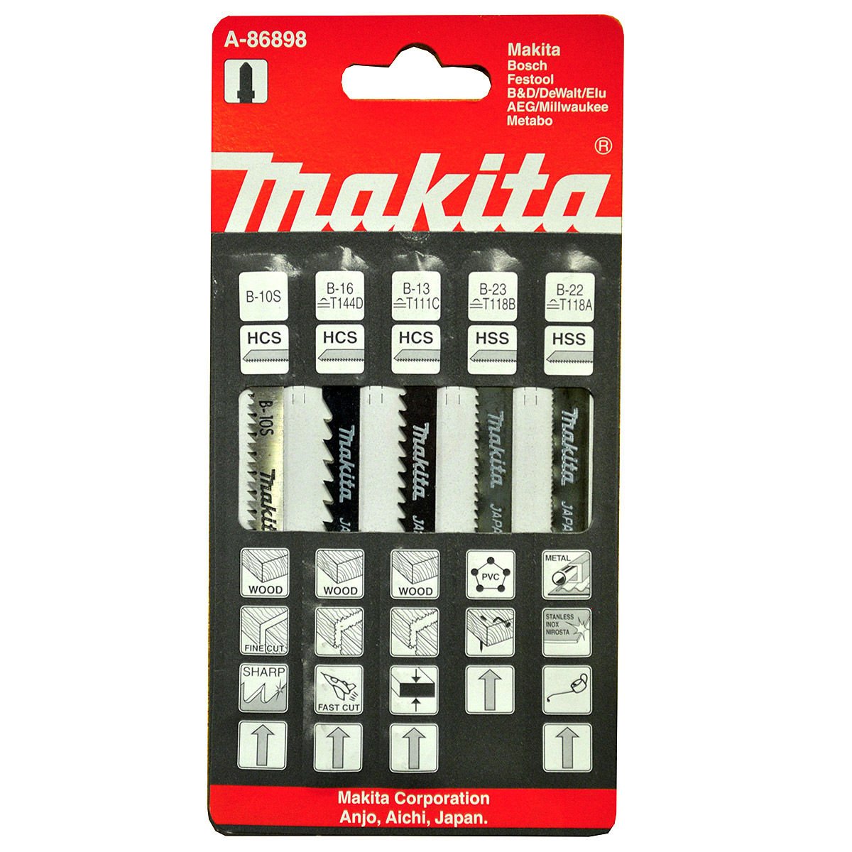 Makita B Tipi Dekupaj Testere Bıçak Seti (B10S-B13-B16-B22-B23) (A-86898)