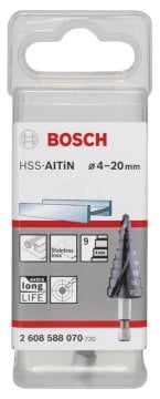 Bosch Spiral Kanallı HSS-AlTiN 9 Kademeli Matkap Ucu Altıgen Şaft Ø4-20 mm - 2608588070