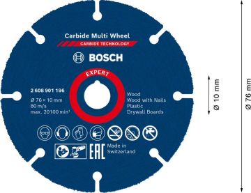 Bosch Kesme Diski Carbide Multi Wheel Expert 76 mm - 2608901196