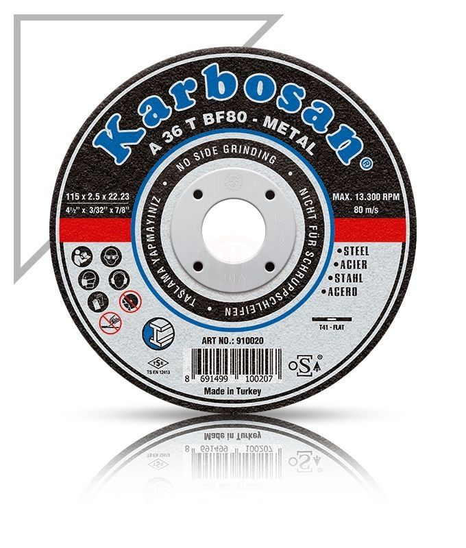 Karbosan Metal İnce Kesme Disk T41 Düz 230x1,9x22,23 mm A 36 R BF80 - KAR910490