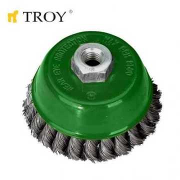 Troy 27707-100 Burma Telli Çanak Fırça (100mm)