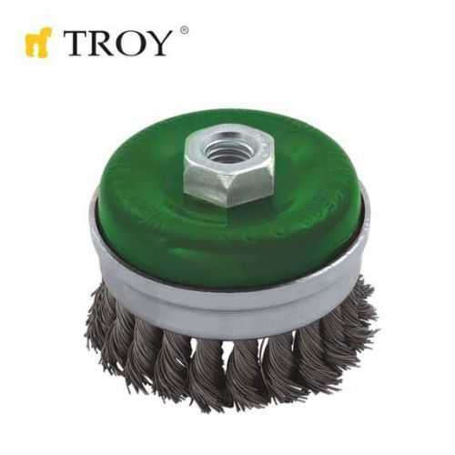 Troy 27708-75 Burma Telli Kuşaklı Çanak Fırça (75mm)