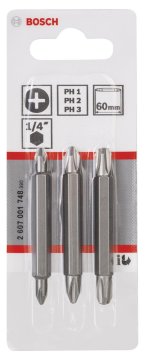 Bosch Vidalama Ucu Çift Taraflı Extra Hard Set PH11/22/33x60 mm (3 Parça) - 2607001748