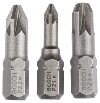 Bosch Vidalama Ucu Extra Hard Set 25 mm (3 Parça PZ1/2/3) - 2607001753