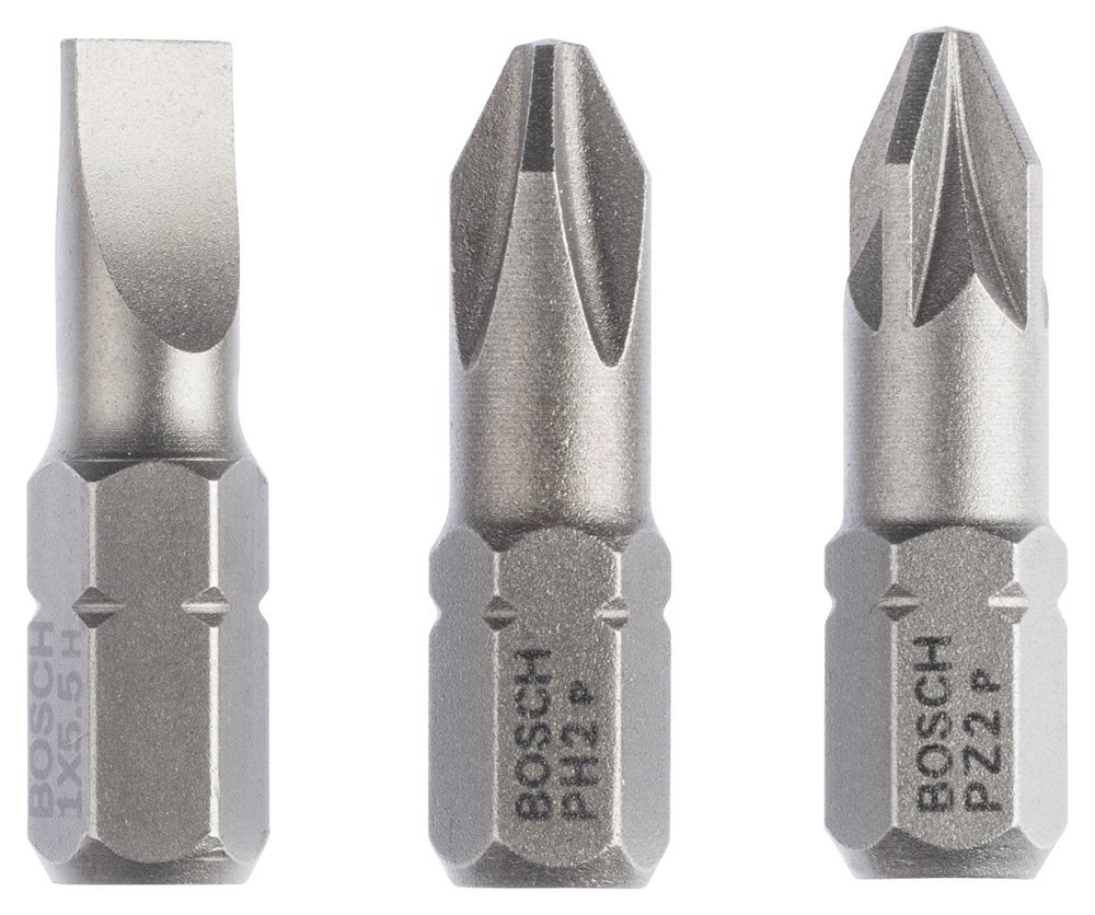 Bosch Vidalama Ucu Extra Hard Set 25 mm (3 Parça PH2/PZ2/S) - 2607001766
