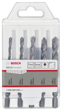 Bosch Seramik Matkap Ucu HEX-9 Ceramic Tile Set (5 Parça) - 2608589528