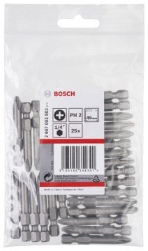 Bosch Vidalama Ucu Extra Hard PH2x49 mm (25 Adet) - 2607002503