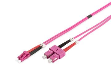 Assmann Digitus Lc-Sc Fiber Optik Patch Cord, Duplex, Multimode, Om4, 50/125 µ, 3 Mt