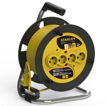 Stanley IP20 ST-E Serisi 4 Soketli 40 Metre Makaralı Kablo 3x1.5 mm H05VV-F