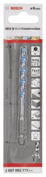 Bosch Çok Amaçlı Matkap Ucu HEX-9 MultiConstruction Altıgen Şaft 6,0x100 mm - 2607002777