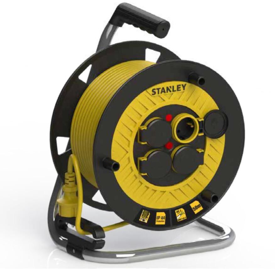 Stanley IP44 ST-P Serisi 4 Soketli 50 Metre Makaralı Kablo 3x1.5 mm H05VV-F