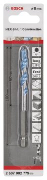 Bosch Çok Amaçlı Matkap Ucu HEX-9 MultiConstruction Altıgen Şaft 8,0x100 mm - 2607002779