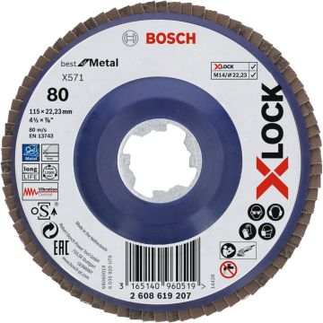 Bosch X-Lock Flap Disk BestforMetal 115 mm 80 Kum - 2608619207