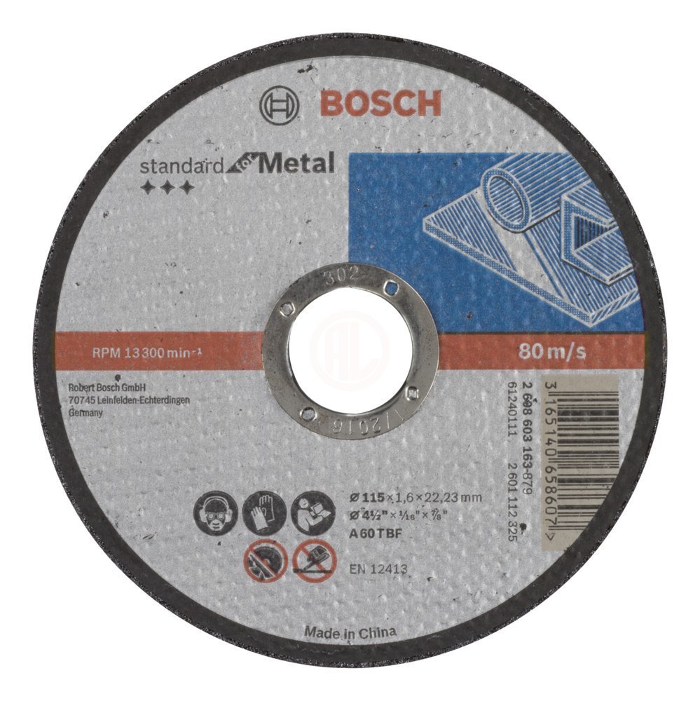 Bosch Kesme Diski Standard For Metal Düz 115x22,23x1,6 mm (A 60 T BF) - 2608603163