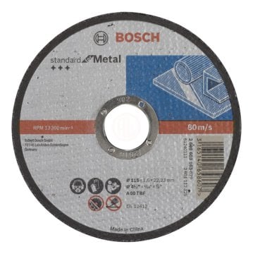 Bosch Kesme Diski Standard For Metal Düz 115x22,23x1,6 mm (A 60 T BF) - 2608603163
