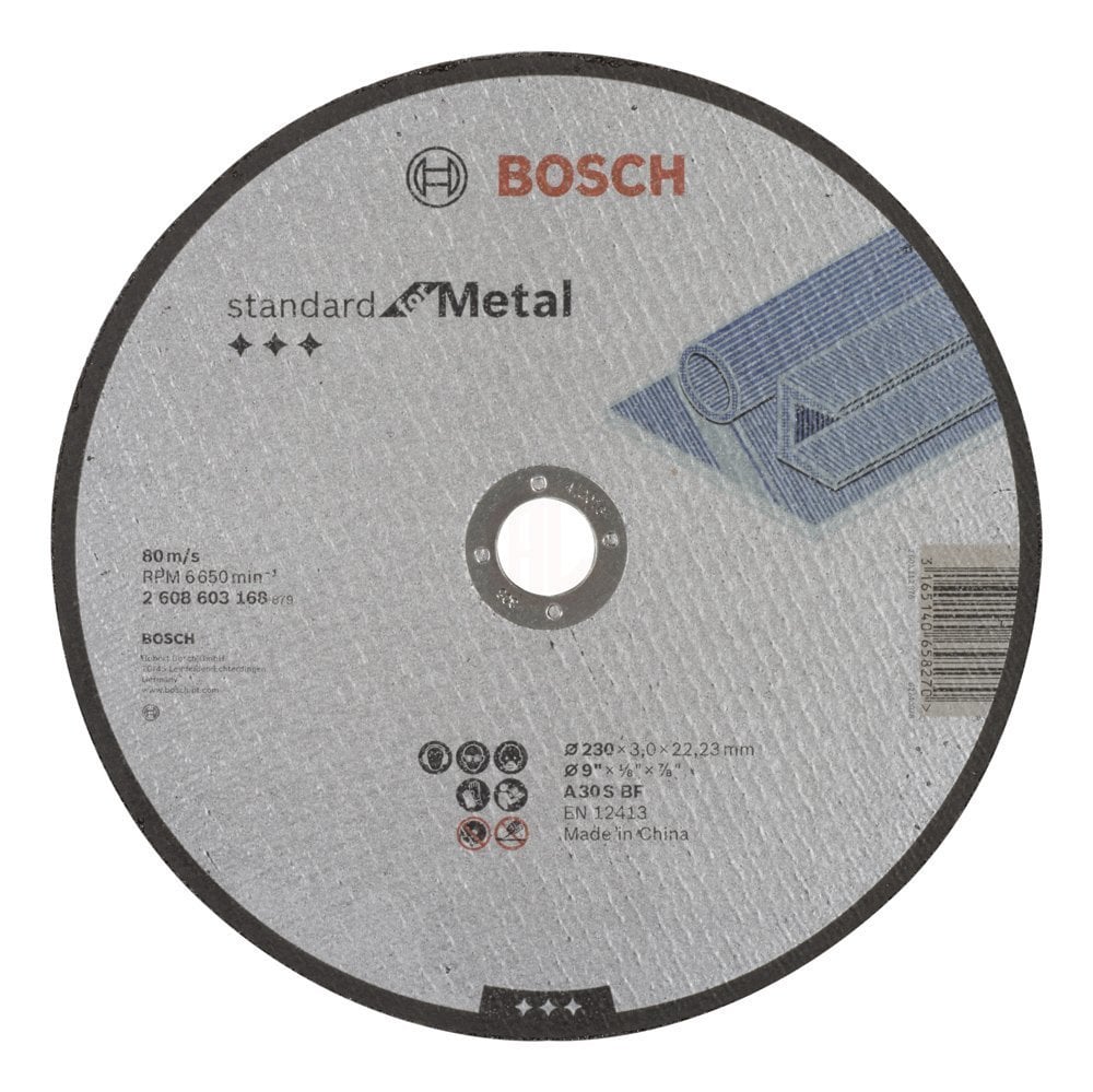 Bosch Kesme Diski Standard For Metal Düz 230x22,23x3,0 mm (A 30 S BF) - 2608603168