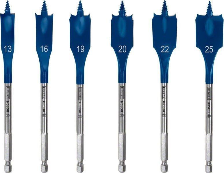 Bosch Ahşap Matkap Uç Expert SCS Yaprak HEX Set (6 Parça) (13-25 mm) - 2608900333
