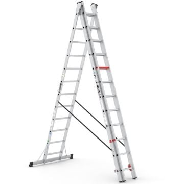 Çağsan Üç Parçalı Çok Amaçlı Alüminyum Merdiven 3x12 Basamaklı - TS205