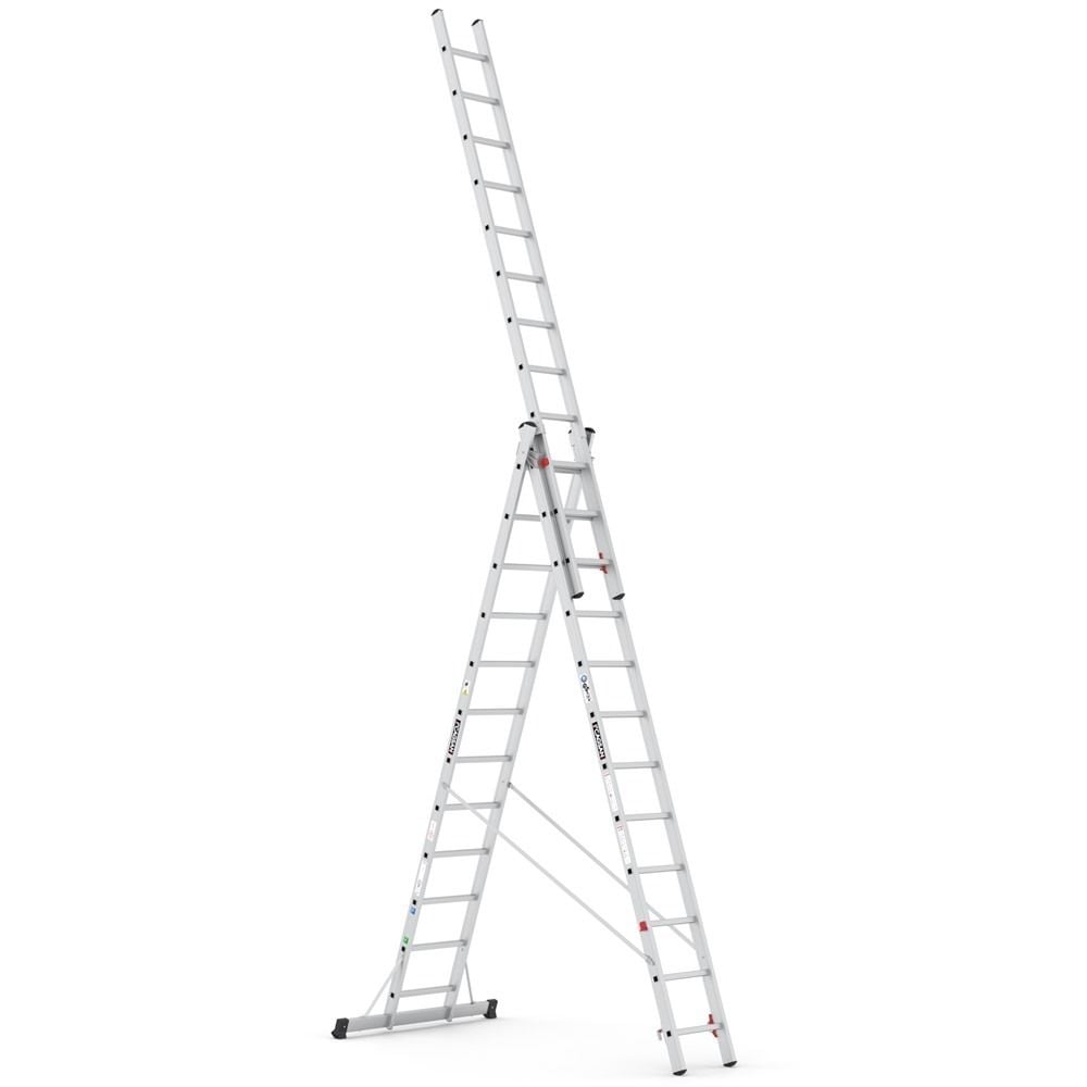Çağsan Üç Parçalı Çok Amaçlı Alüminyum Merdiven 3x12 Basamaklı - TS205