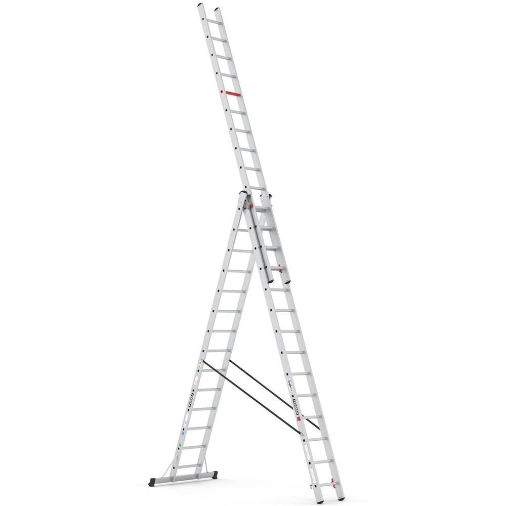 Çağsan Üç Parçalı Çok Amaçlı Alüminyum Merdiven 3x14 Basamaklı - TS220