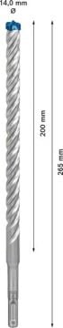 Bosch Kırıcı Delici Uç SDS-Plus-7X Expert 14x265 mm (10 Adet) - 2608900176
