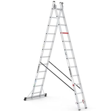Çağsan İki Parçalı Çok Amaçlı Alüminyum Merdiven 2x12 Basamaklı - TSA7