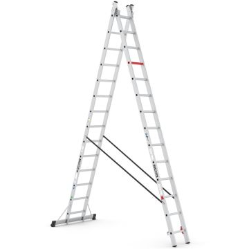 Çağsan İki Parçalı Çok Amaçlı Alüminyum Merdiven 2x14 Basamaklı - TSA8